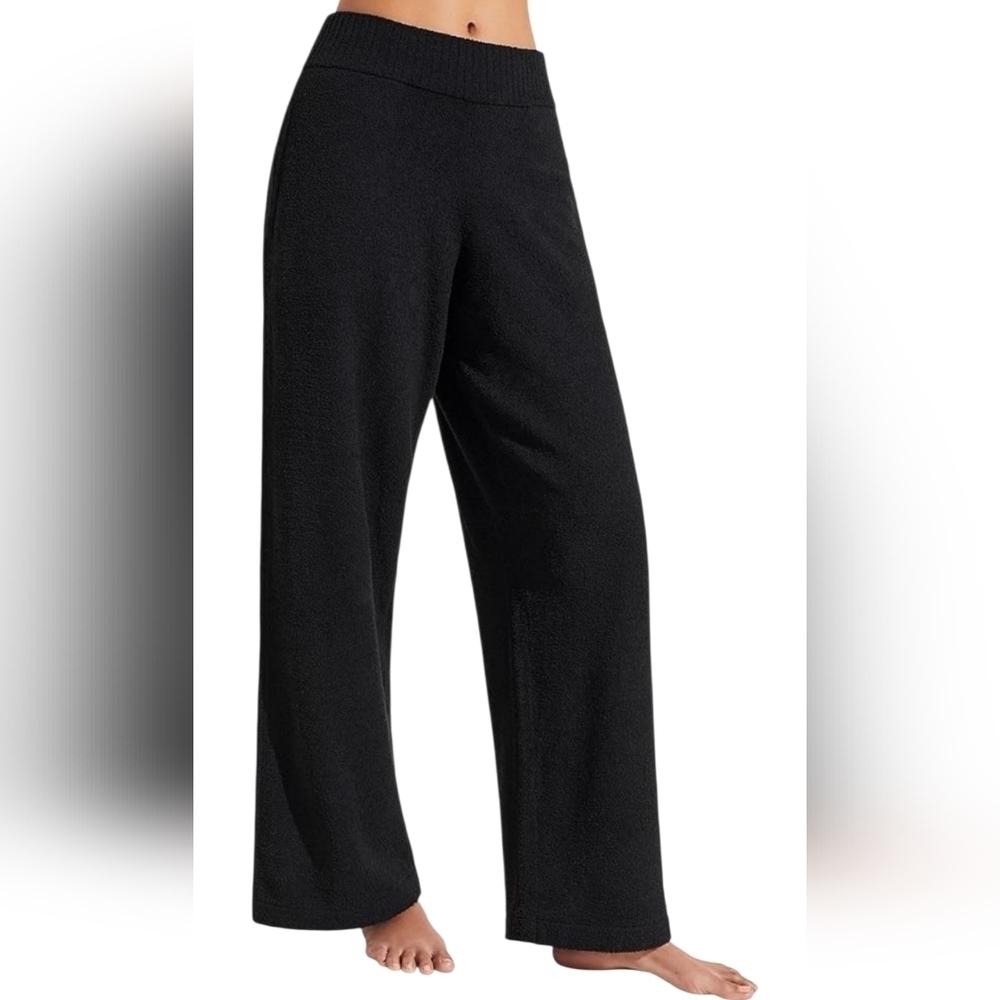 Eberjey Recycled Boucle Wide Leg Lounge Pants NWT Black Size XS
